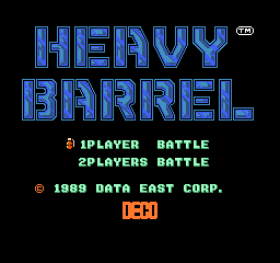 Heavy Barrel title screen for NES